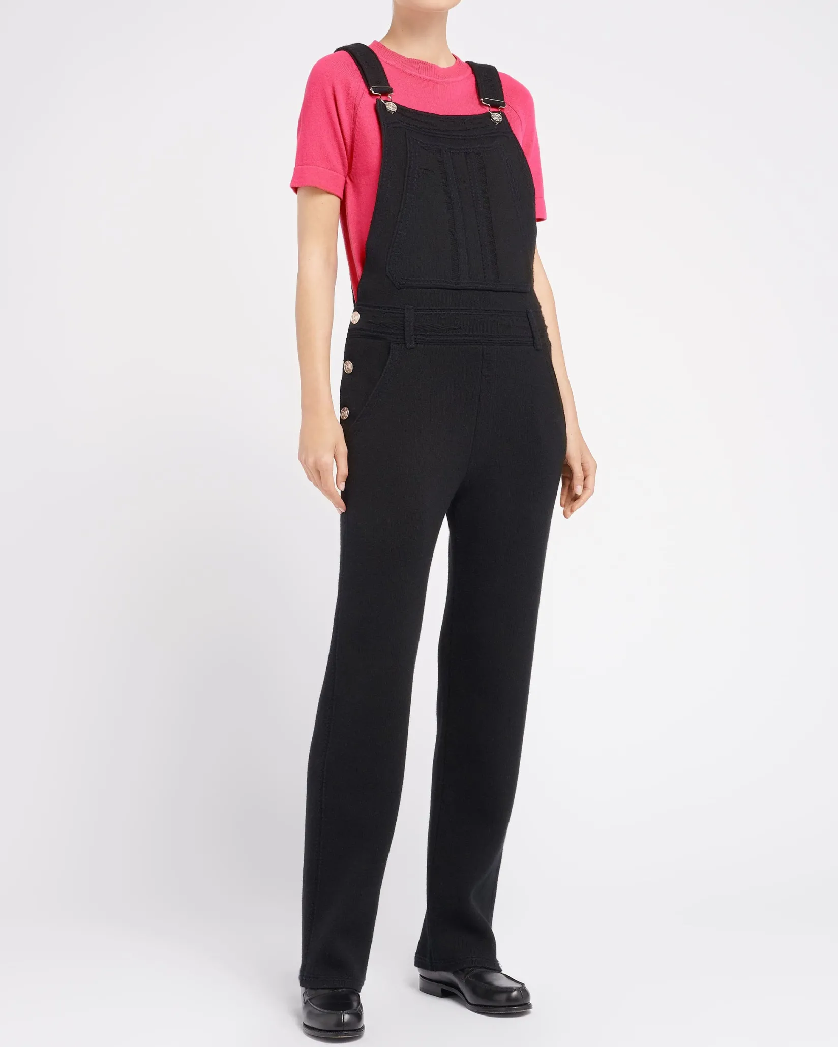 Women Barrie Denim overalls in cashmere and cotton