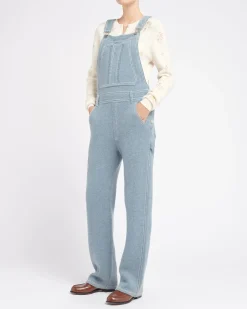 Women Barrie Denim overalls in cashmere and cotton