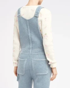 Women Barrie Denim overalls in cashmere and cotton