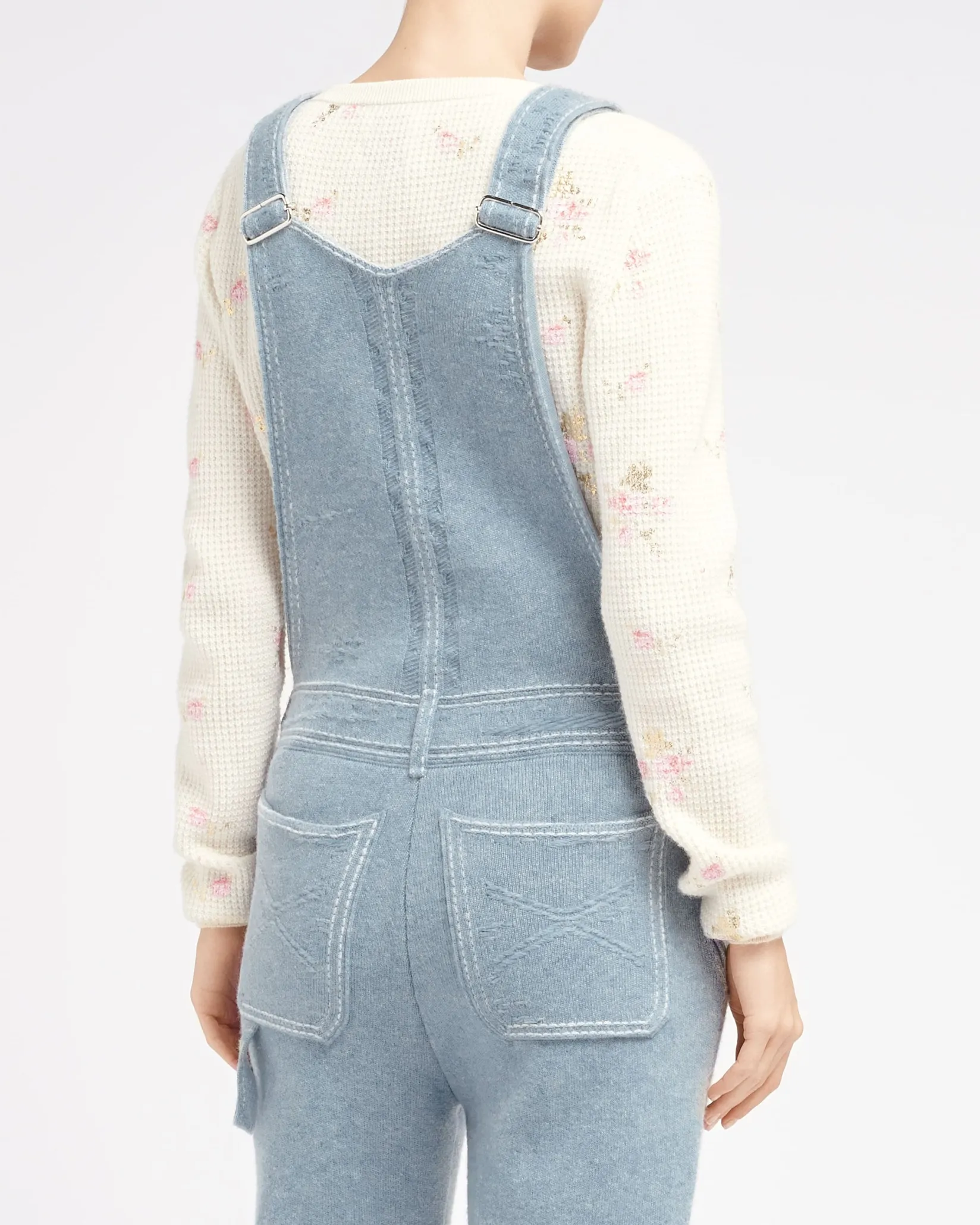 Women Barrie Denim overalls in cashmere and cotton