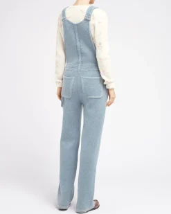 Women Barrie Denim overalls in cashmere and cotton