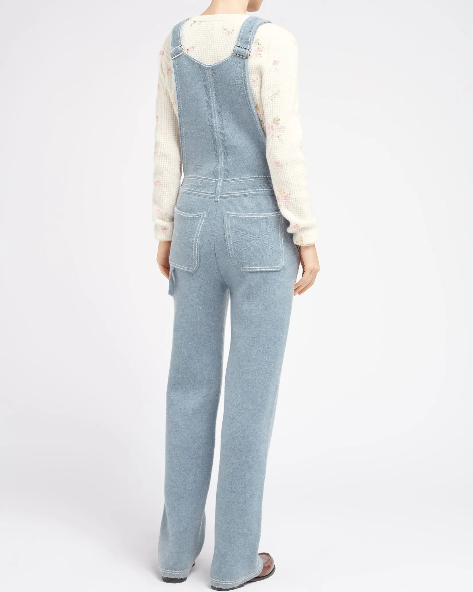 Women Barrie Denim overalls in cashmere and cotton