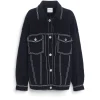Women Barrie Denim oversized cashmere and cotton jacket