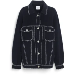 Women Barrie Denim oversized cashmere and cotton jacket