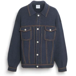 Barrie Denim oversized cashmere and cotton jacket