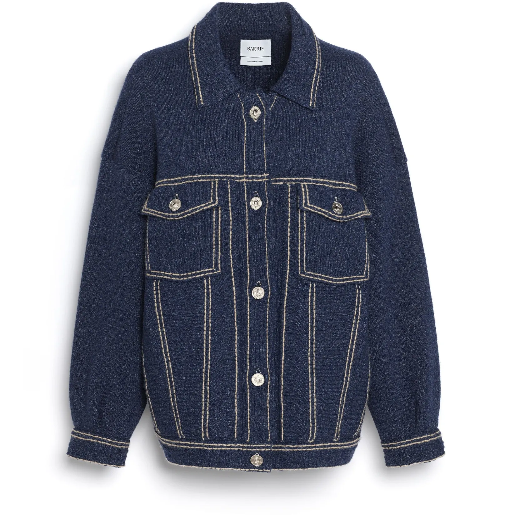 Women Barrie Denim oversized cashmere and cotton jacket