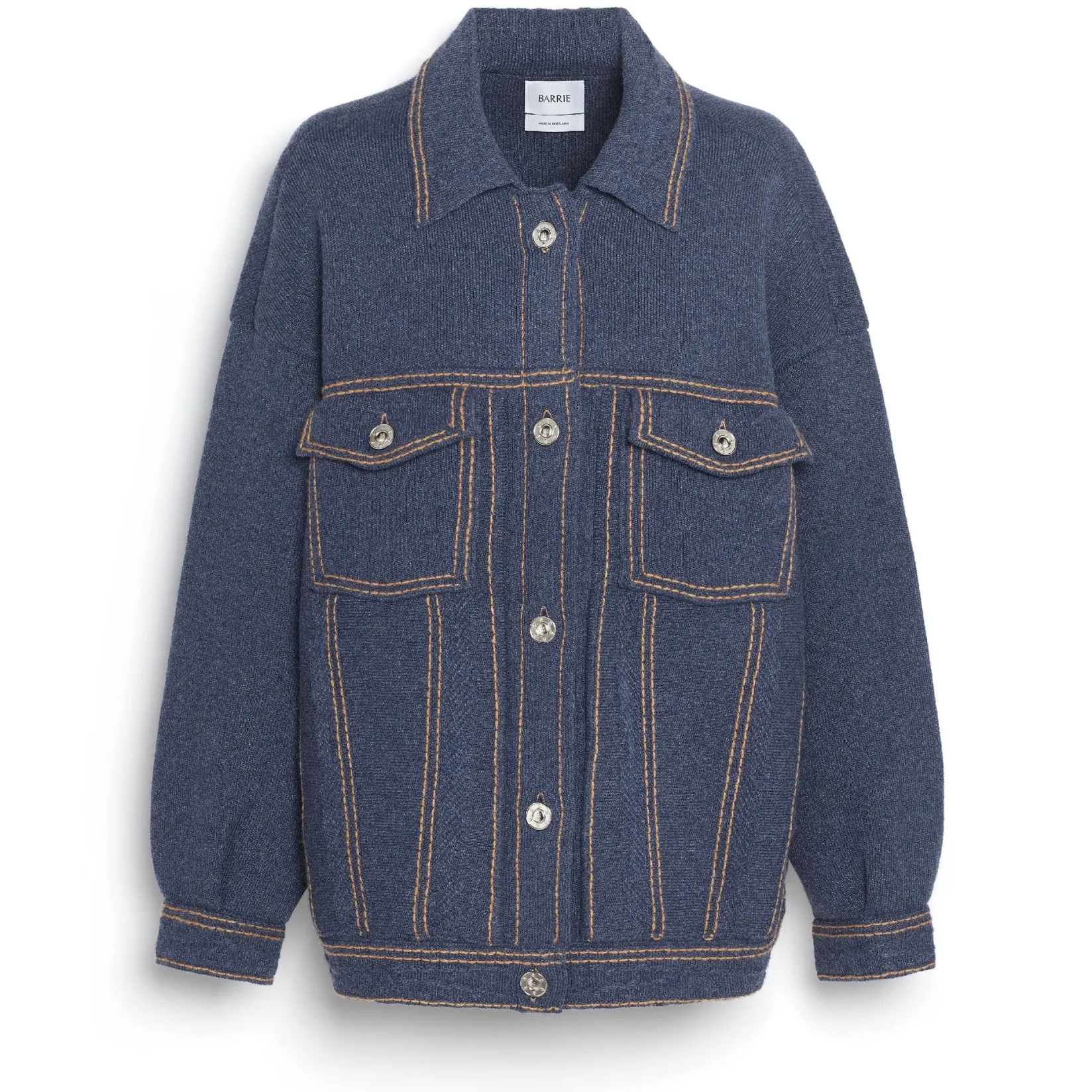 Women Barrie Denim oversized cashmere and cotton jacket