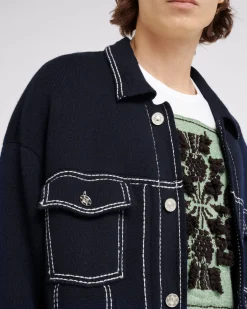 Barrie Denim oversized cashmere and cotton jacket