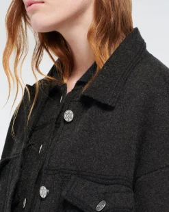 Women Barrie Denim oversized cashmere and cotton jacket