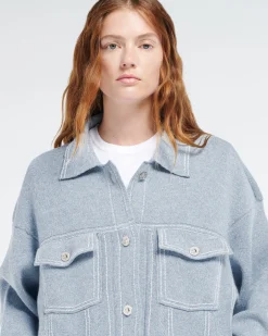 Women Barrie Denim oversized cashmere and cotton jacket
