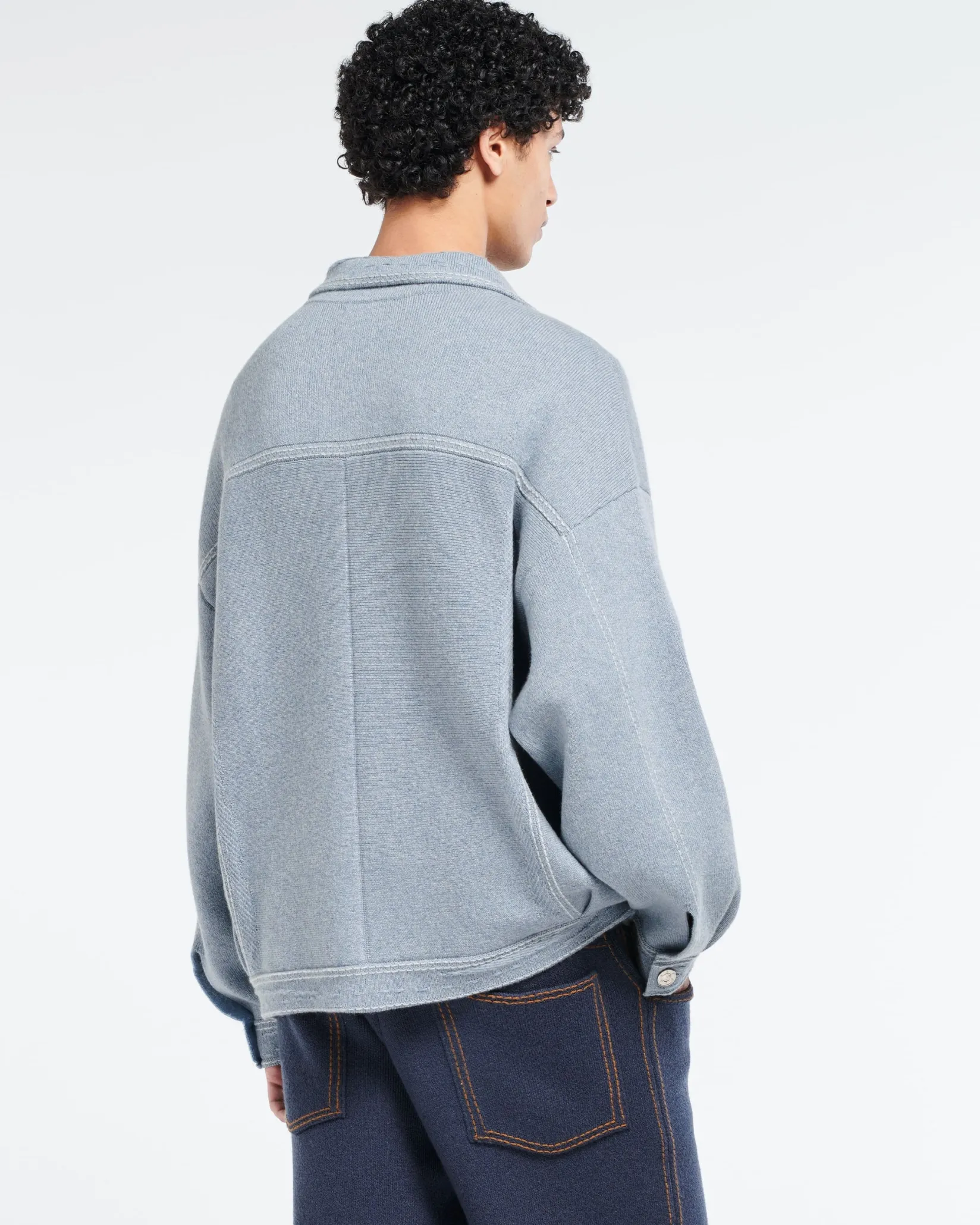Barrie Denim oversized cashmere and cotton jacket