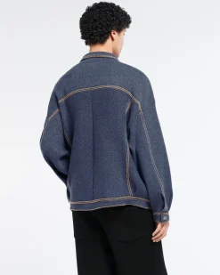Barrie Denim oversized cashmere and cotton jacket
