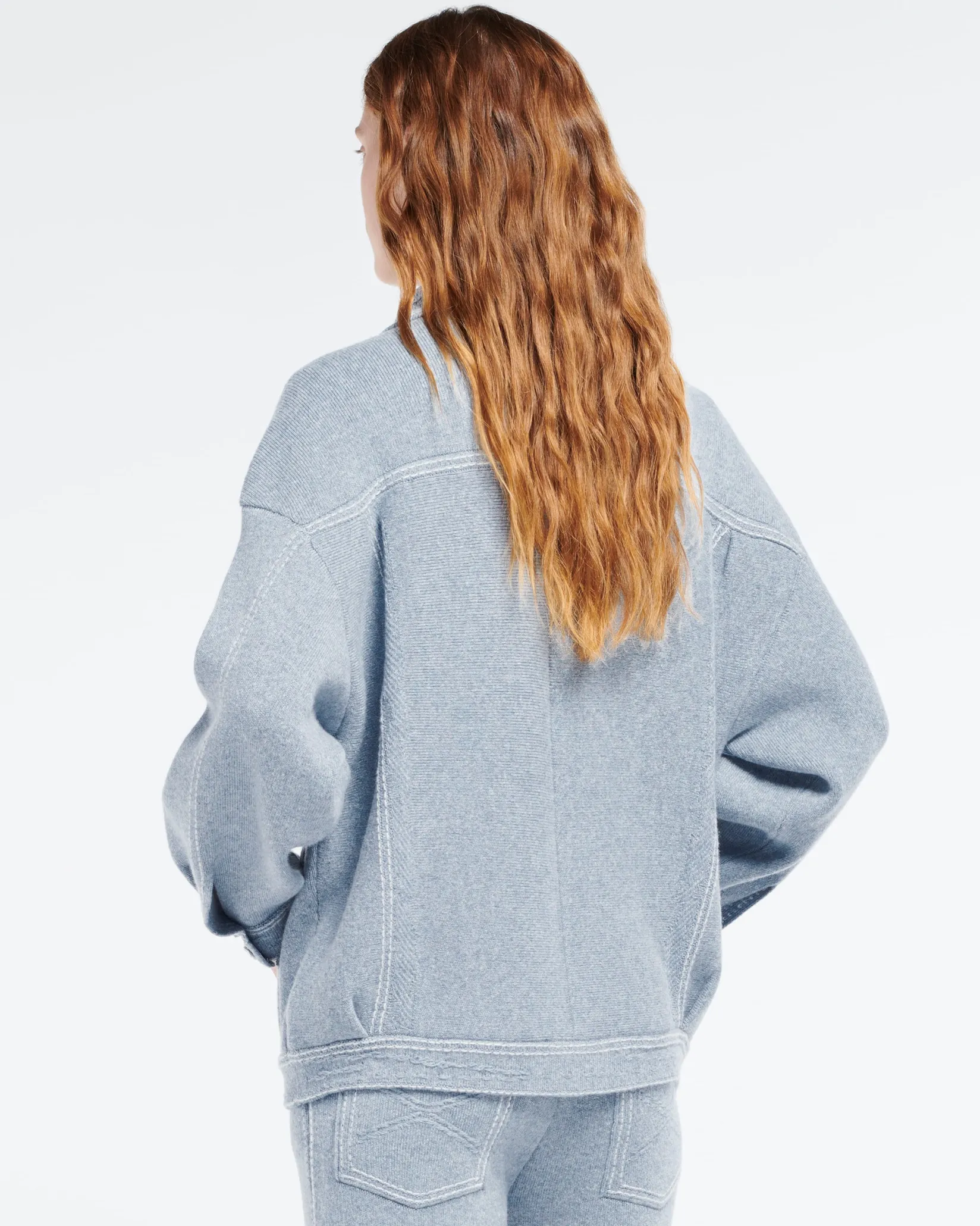 Women Barrie Denim oversized cashmere and cotton jacket