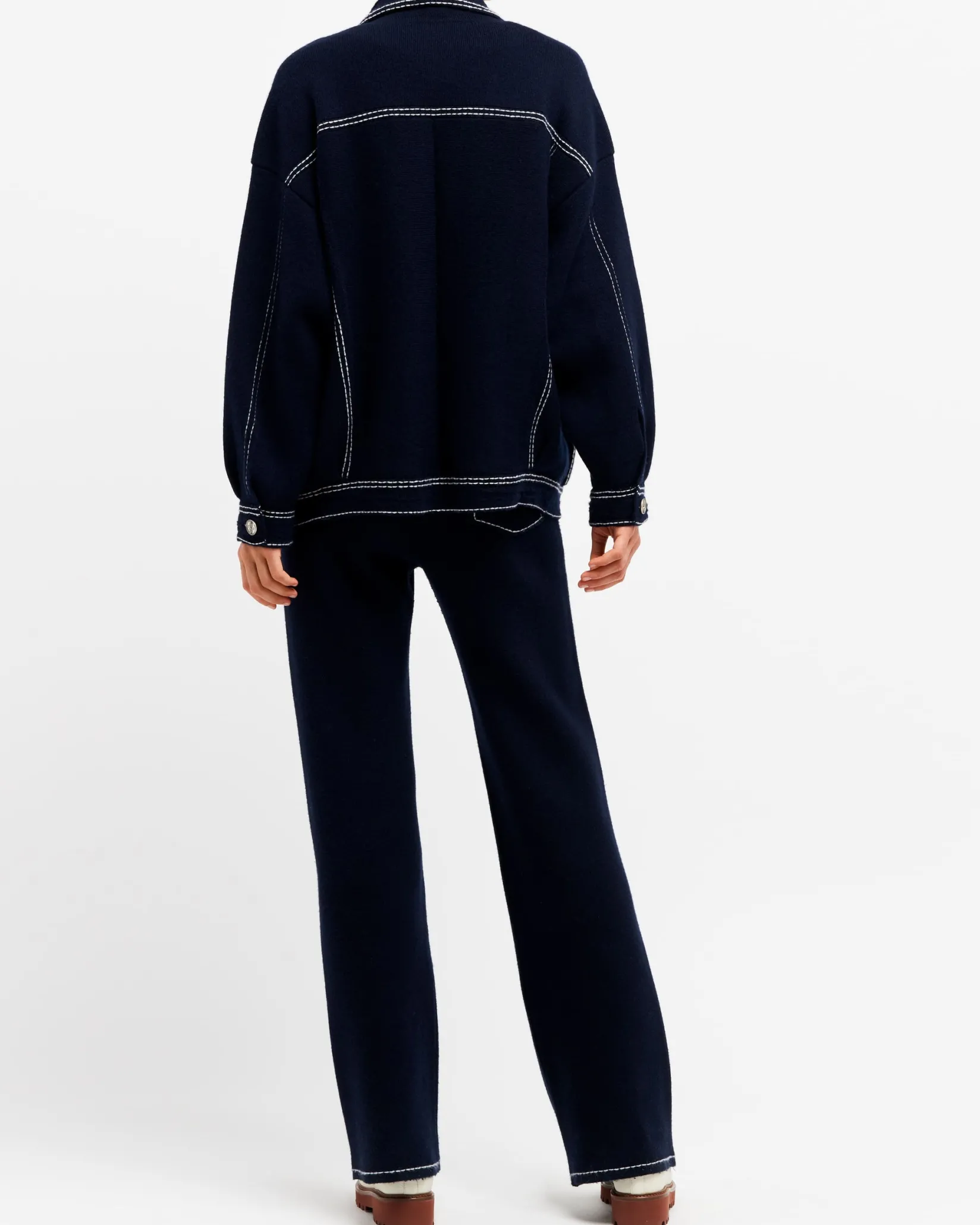 Women Barrie Denim oversized cashmere and cotton jacket
