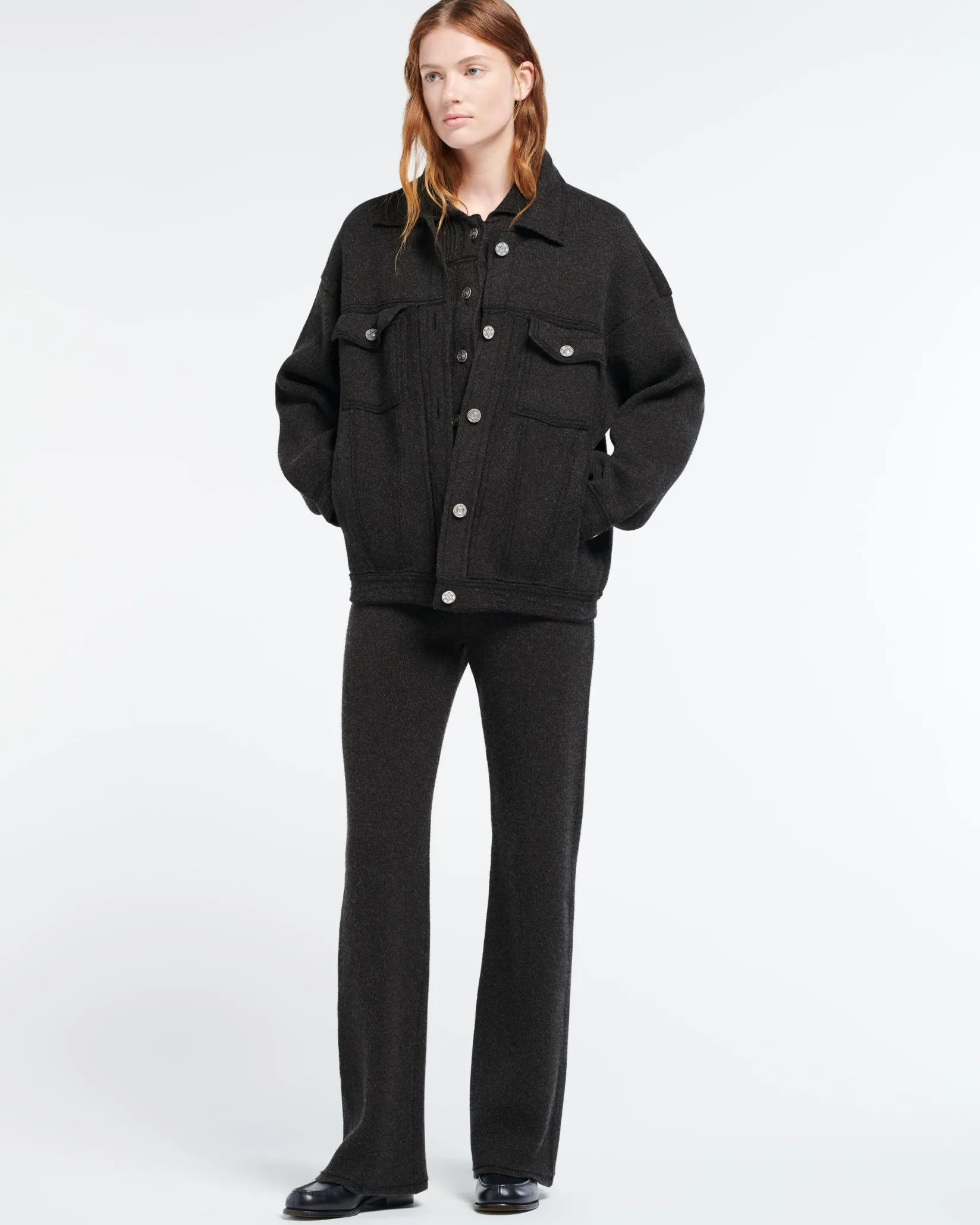 Women Barrie Denim oversized cashmere and cotton jacket