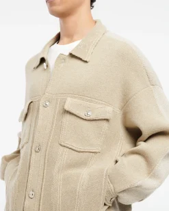 Barrie Denim oversized patchwork cashmere and cotton jacket