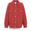 Women Barrie Denim patchwork oversized cashmere and cotton jacket