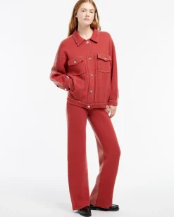 Women Barrie Denim patchwork oversized cashmere and cotton jacket