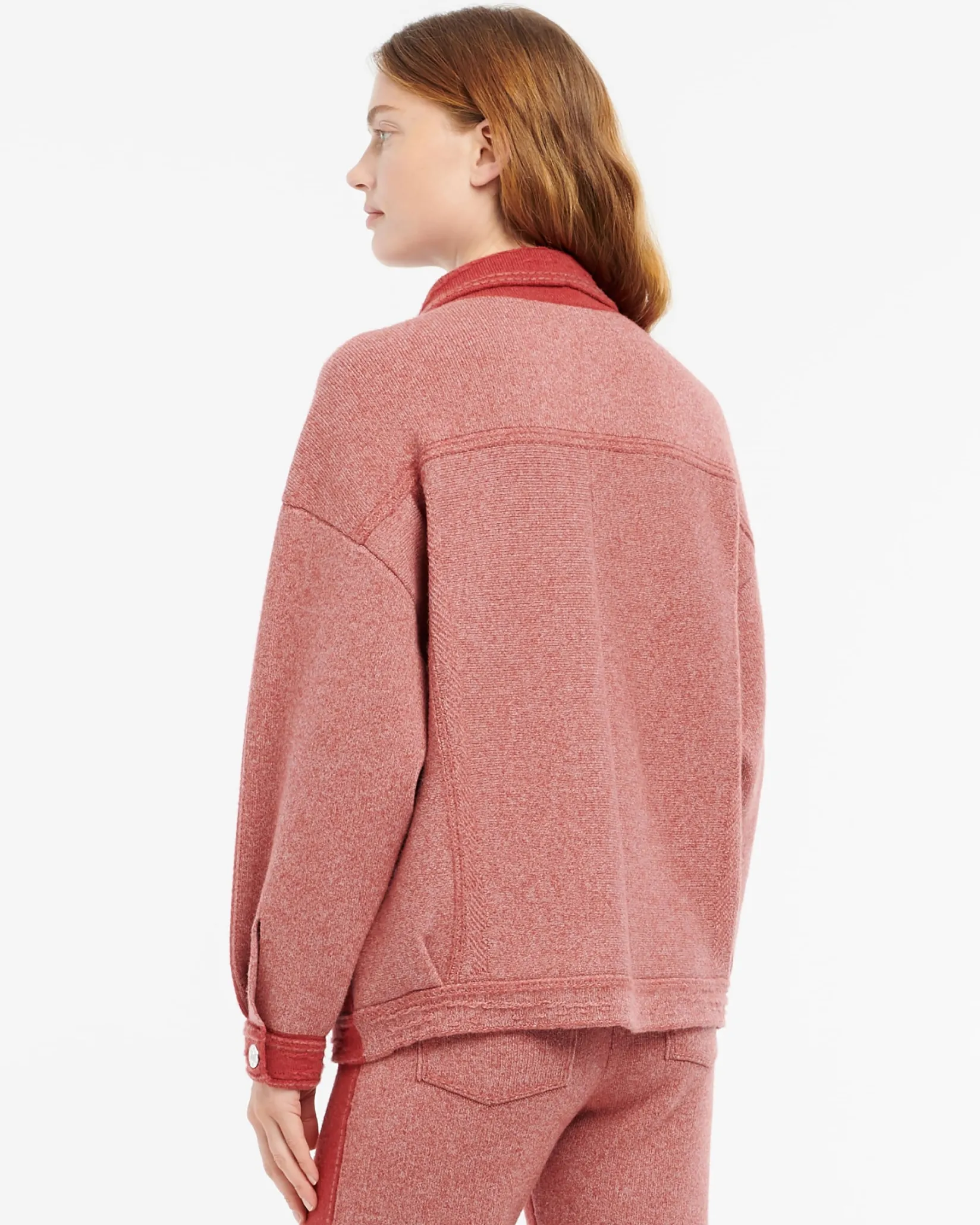 Women Barrie Denim patchwork oversized cashmere and cotton jacket