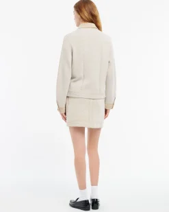 Women Barrie Denim patchwork regular cashmere and cotton jacket