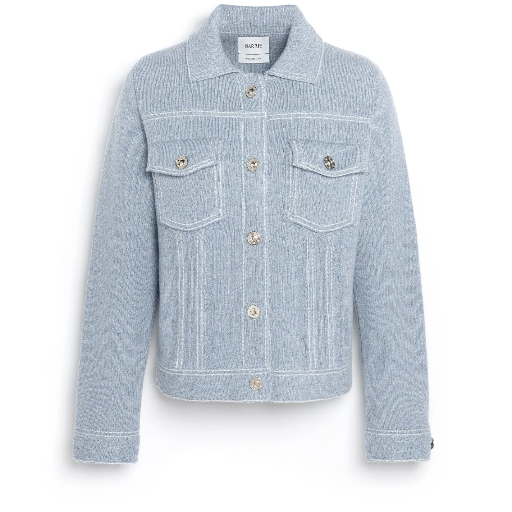 Women Barrie Denim regular cashmere and cotton jacket