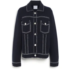 Women Barrie Denim regular cashmere and cotton jacket