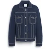 Women Barrie Denim regular cashmere and cotton jacket