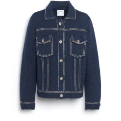 Women Barrie Denim regular cashmere and cotton jacket