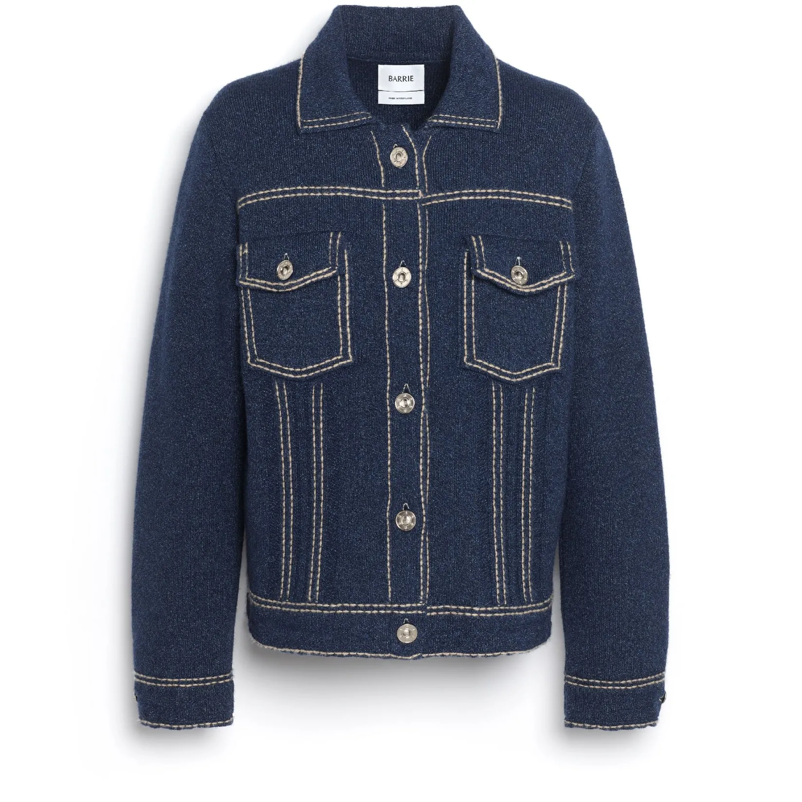 Women Barrie Denim regular cashmere and cotton jacket