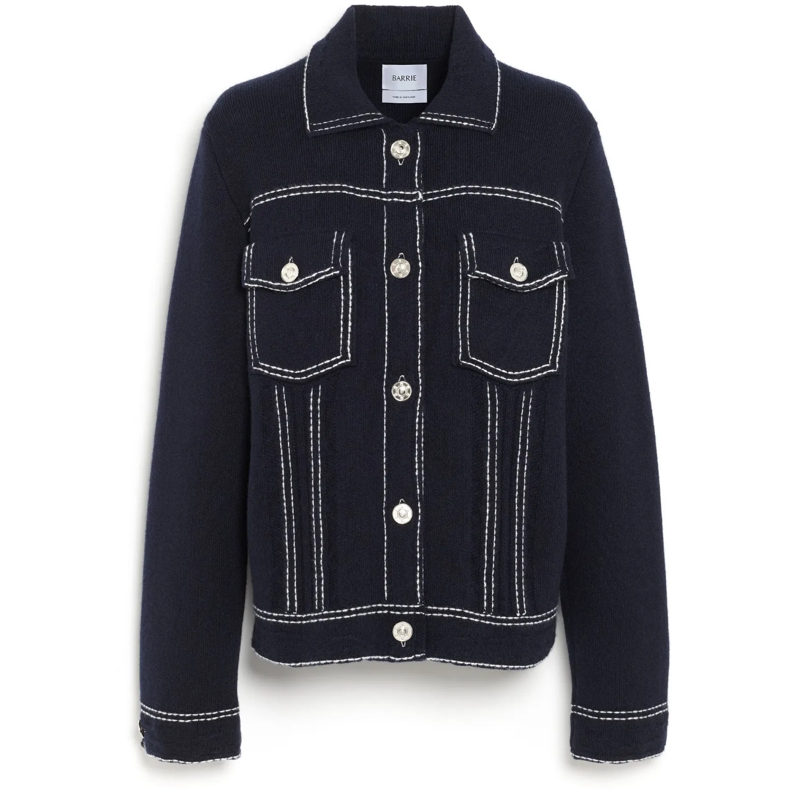 Women Barrie Denim regular cashmere and cotton jacket