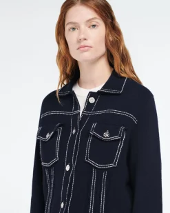 Women Barrie Denim regular cashmere and cotton jacket