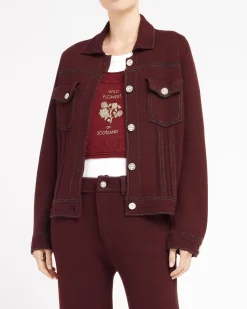 Women Barrie Denim regular cashmere and cotton jacket