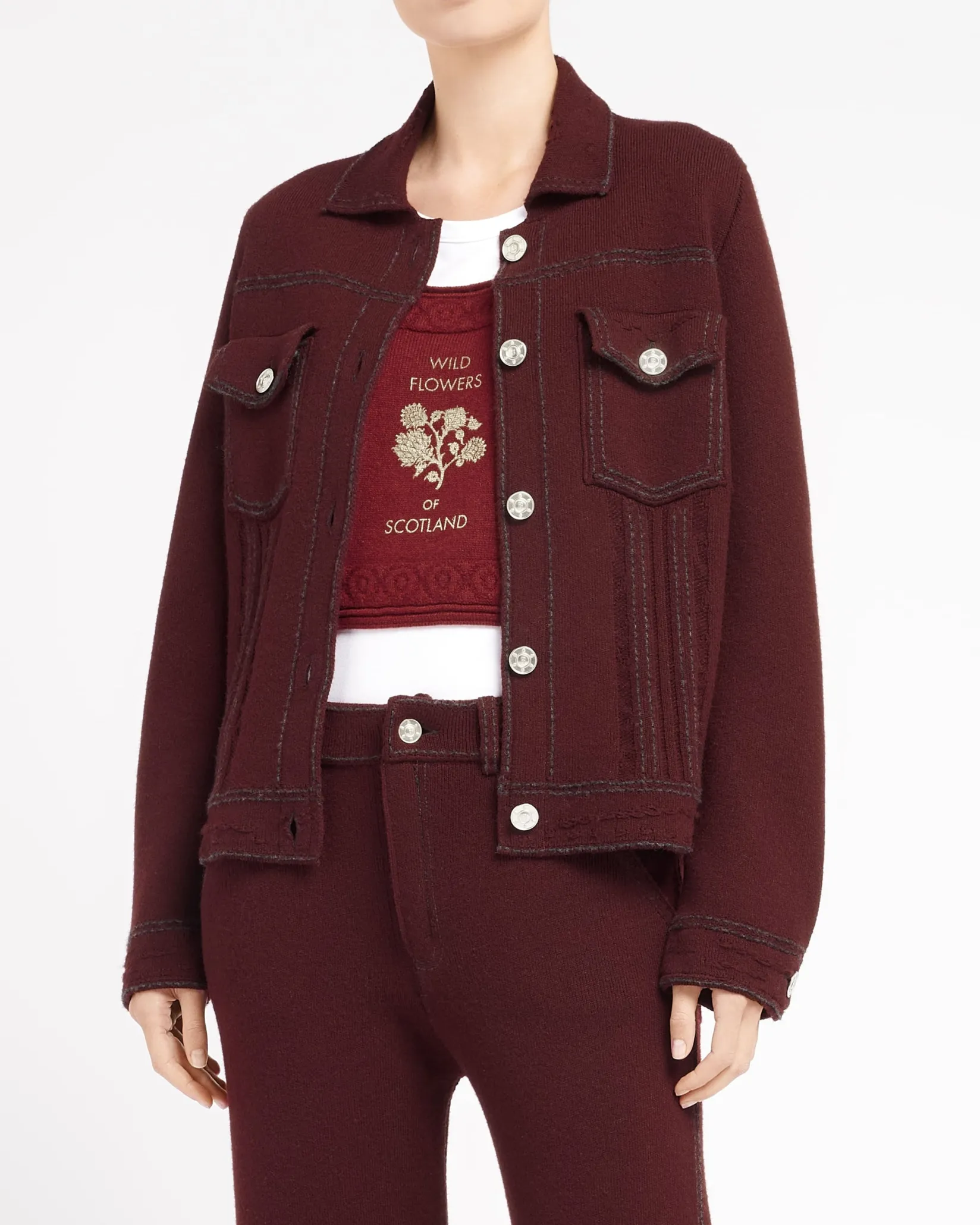 Women Barrie Denim regular cashmere and cotton jacket