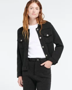 Women Barrie Denim regular cashmere and cotton jacket