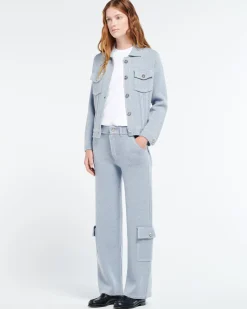 Women Barrie Denim regular cashmere and cotton jacket