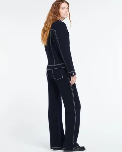 Women Barrie Denim regular cashmere and cotton jacket