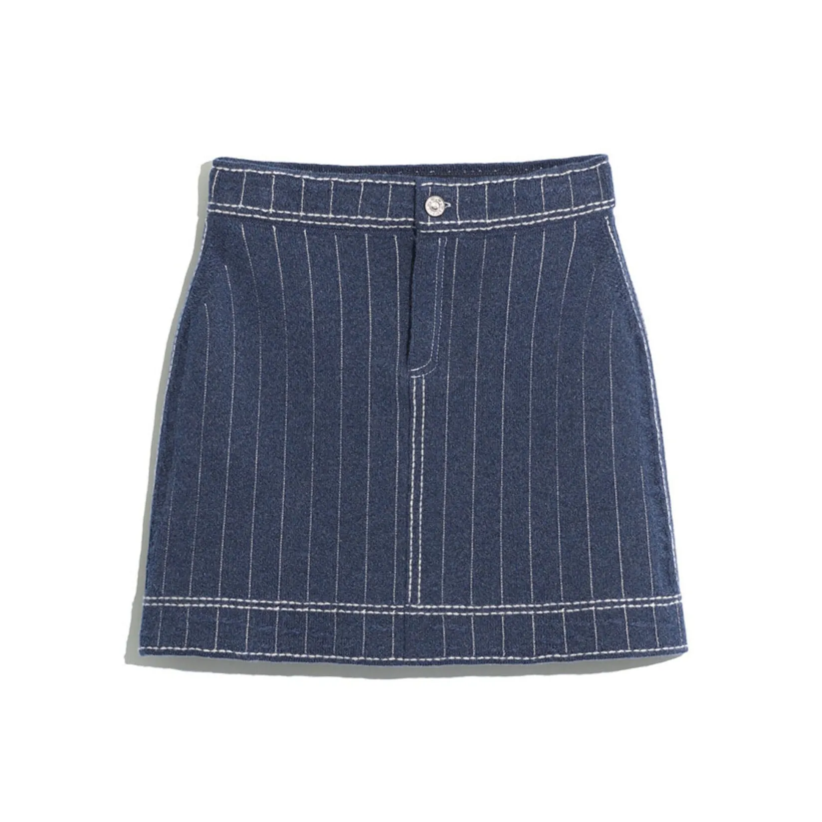 Women Barrie Denim Uniform cashmere and cotton skirt