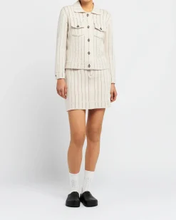 Women Barrie Denim Uniform cashmere and cotton skirt