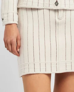 Women Barrie Denim Uniform cashmere and cotton skirt