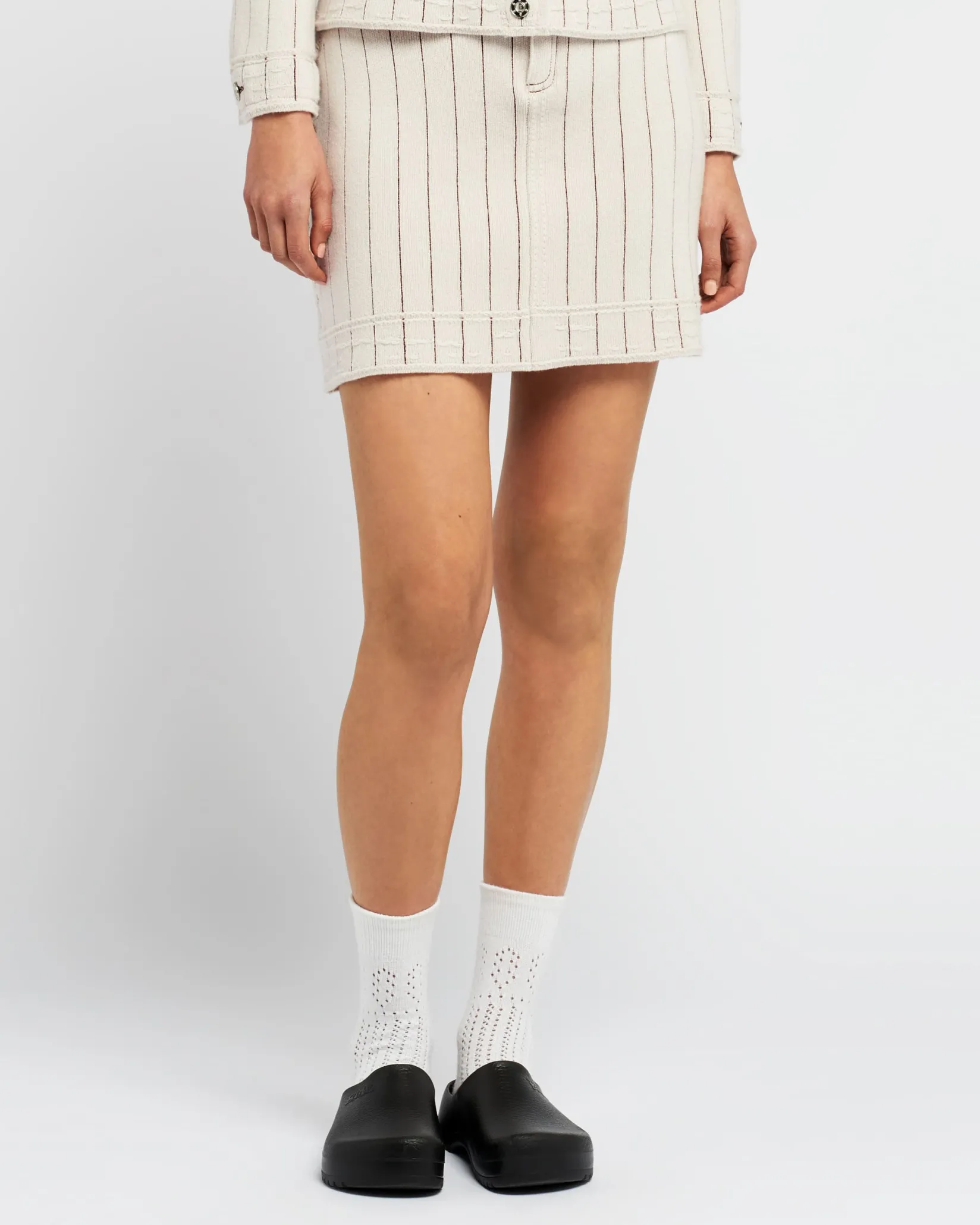 Women Barrie Denim Uniform cashmere and cotton skirt