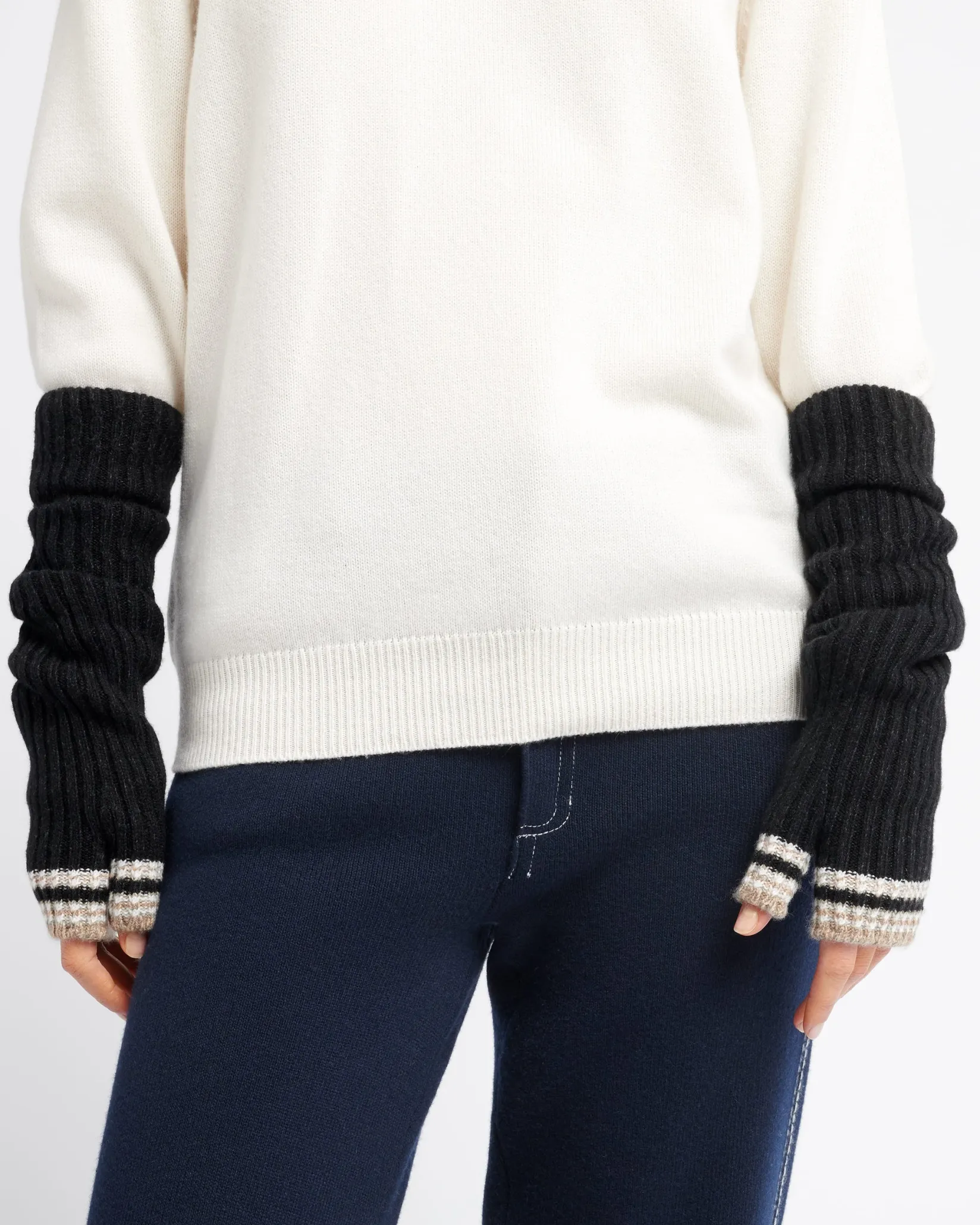 Women Barrie Fingerless gloves in flecked cashmere