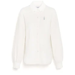 Women Barrie Fitted cashmere and cotton striped shirt