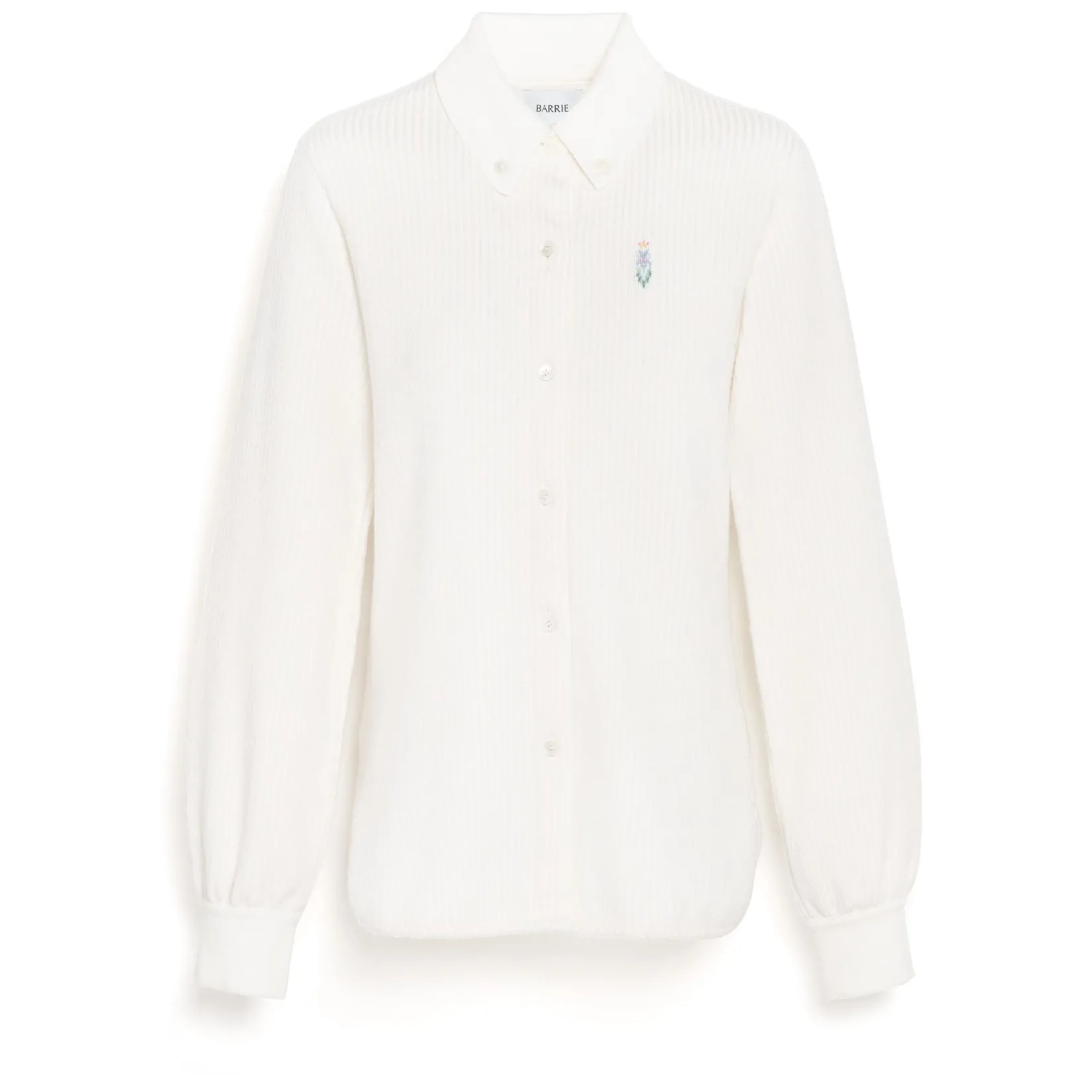 Women Barrie Fitted cashmere and cotton striped shirt
