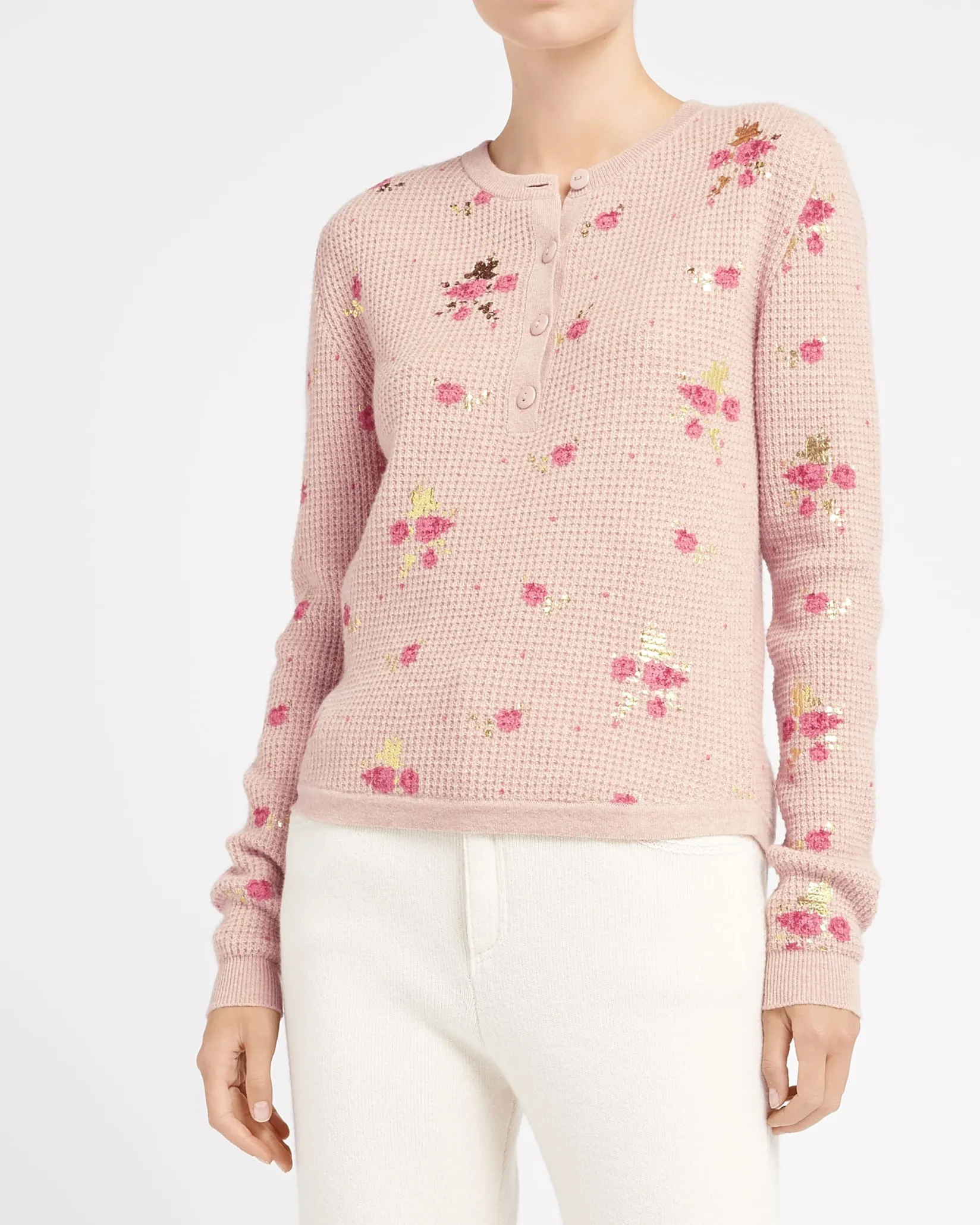 Women Barrie Floral print cashmere jumper