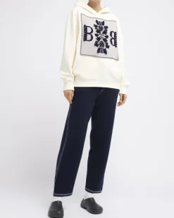 Women Barrie Hoodie with logo cashmere patch