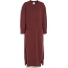 Women Barrie Iconic long dress in cashmere with floral embroidery