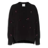 Women Barrie Iconic oversized jumper in cashmere with floral embroidery
