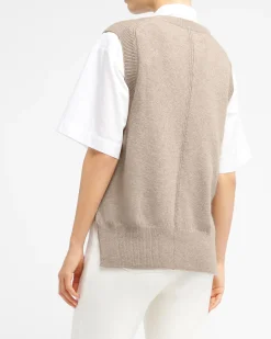 Women Barrie Iconic sleeveless cashmere jumper