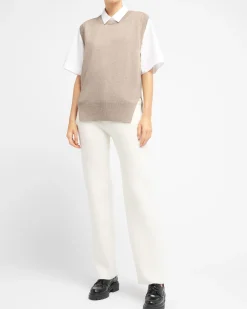 Women Barrie Iconic sleeveless cashmere jumper