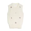 Women Barrie Iconic sleeveless embroidered jumper in cashmere